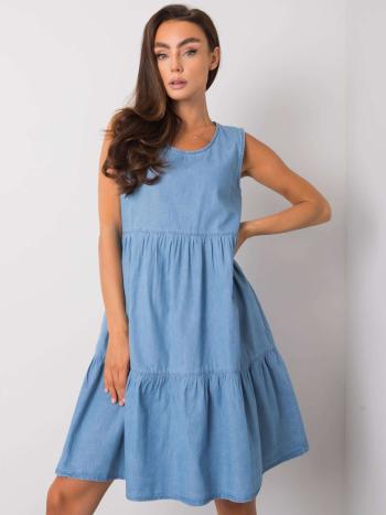Světle modré riflové šaty -RO-SK-8010.85P-blue Velikost: S