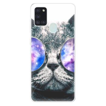 Odolné silikonové pouzdro iSaprio - Galaxy Cat - Samsung Galaxy A21s