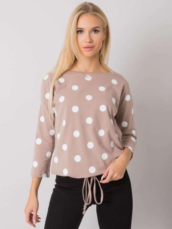 BÉŽOVÁ HALENKA S PUNTÍKY -RV-BZ-7250.31P-DARK BEIGE Velikost: XL