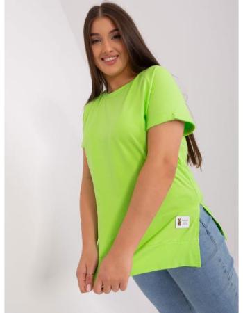 Dámská halenka s kulatým výstřihem plus size basic LUCIE světle zelená  