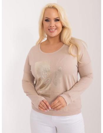 Dámská halenka plus size s manžetami béžová  