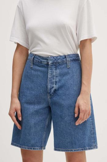 Džínové šortky Calvin Klein Jeans dámské, hladké, high waist, J20J224342