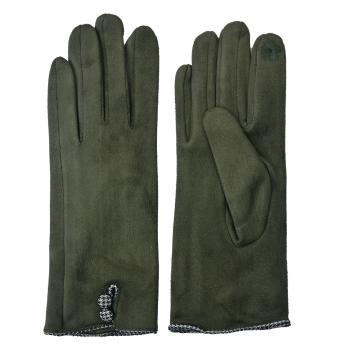 Zelené dámské rukavice s knoflíky - 8*24cm JZGL0036GR