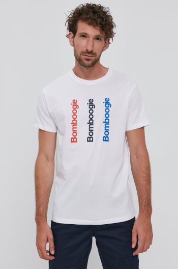 Tričko Bomboogie pánské, bílá barva, s aplikací