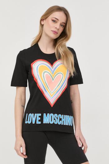 Bavlněné tričko Love Moschino černá barva