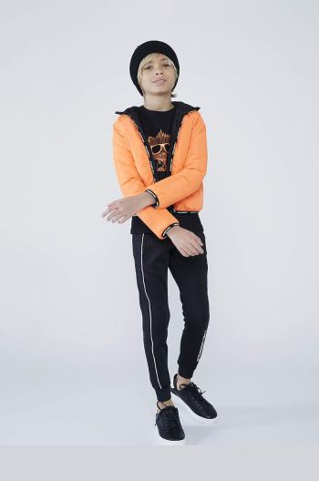 Dětská oboustranná bunda Karl Lagerfeld černá barva