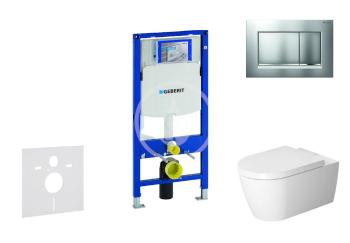 GEBERIT Duofix Modul pro závěsné WC s tlačítkem Sigma30, matný chrom/chrom + Duravit ME by Starck WC a sedátko, Rimless, SoftClose 111.300.00.5 NM7
