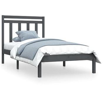 Rám postele šedý masivní dřevo 75 × 190 cm Small Single, 3105212 (3105212)