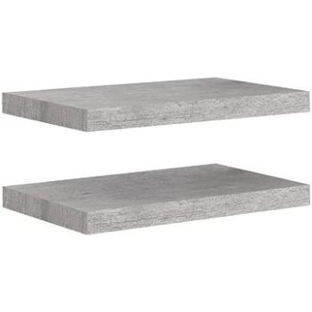 Shumee plovoucí nástěnné 2 ks betonově šedé 50×23×3,8 cm MDF, 326595 (326595)