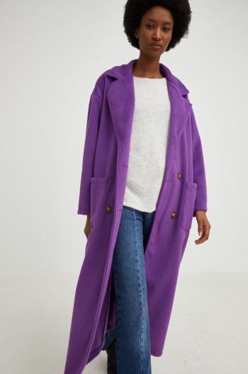 Kabát Answear Lab dámský, fialová barva, přechodný, oversize
