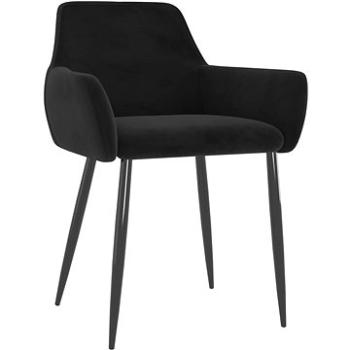 Jídelní židle 2 ks černé samet (323110)