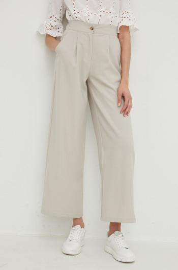 Kalhoty Answear Lab dámské, béžová barva, široké, high waist