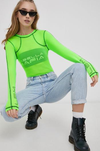 Tričko s dlouhým rukávem LaBellaMafia zelená barva