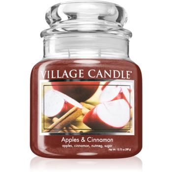 Village Candle Apples & Cinnamon vonná svíčka (Glass Lid) 389 g
