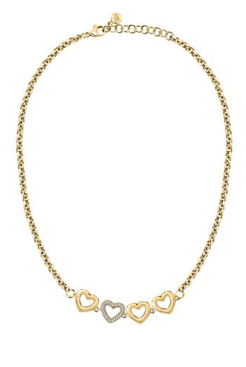 Morellato Půvabný pozlacený náhrdelník se srdíčky Bagliori SAVO23