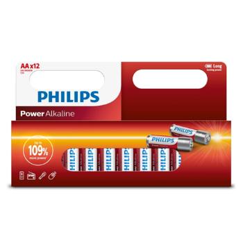 Philips Baterie AA 1,5 V Power Alkaline, 12 ks