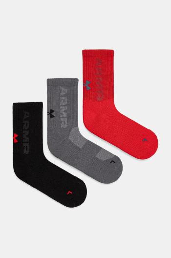 Ponožky Under Armour 3-pack červená barva, 1373084