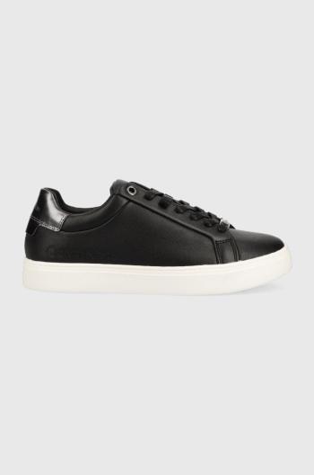 Kožené sneakers boty Calvin Klein Cupsole Lace Up černá barva