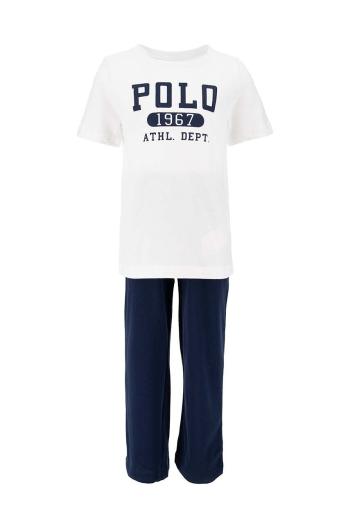 Dětské bavlněné pyžamo Polo Ralph Lauren tmavomodrá barva, s potiskem, 9P0148