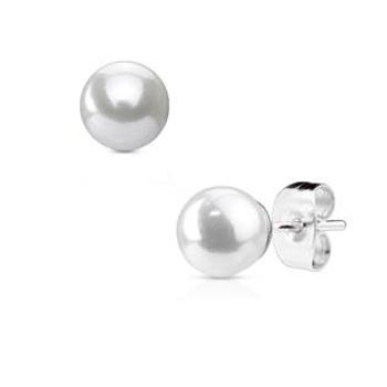 Šperky4U Ocelové náušnice s perličkami 6 mm - OPN1676-06
