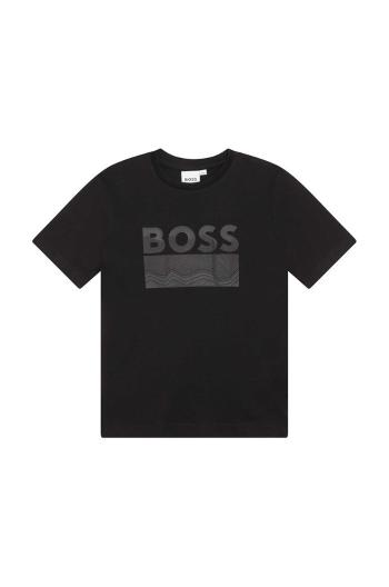 Dětské tričko BOSS černá barva, s potiskem