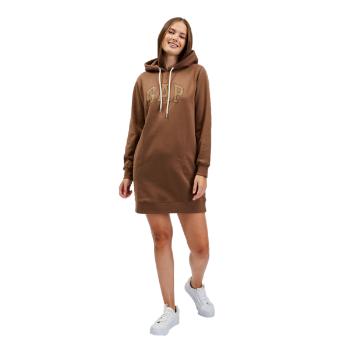 GAP HOODIE DRESS Dámské mikinové šaty, hnědá, velikost XL