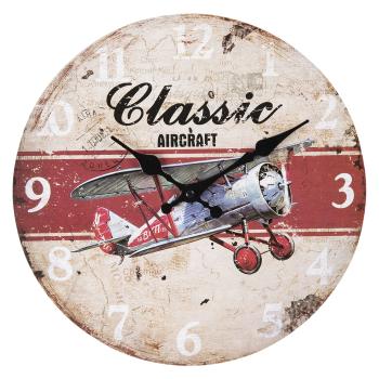 Retro nástěnné hodiny Classic Aircraft – Ø 30*3 cm / 1*AA 6KL0598