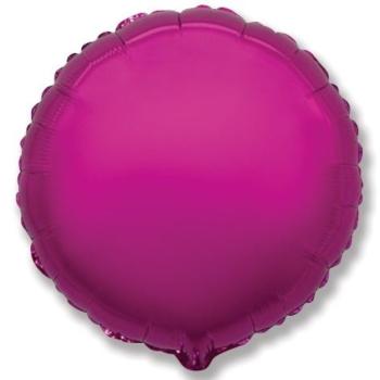 Balón foliový 45 cm Kulatý metalický tmavě růžový (Fuchsie) - Flexmetal