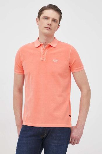 Bavlněné polo tričko Joop! oranžová barva, hladký