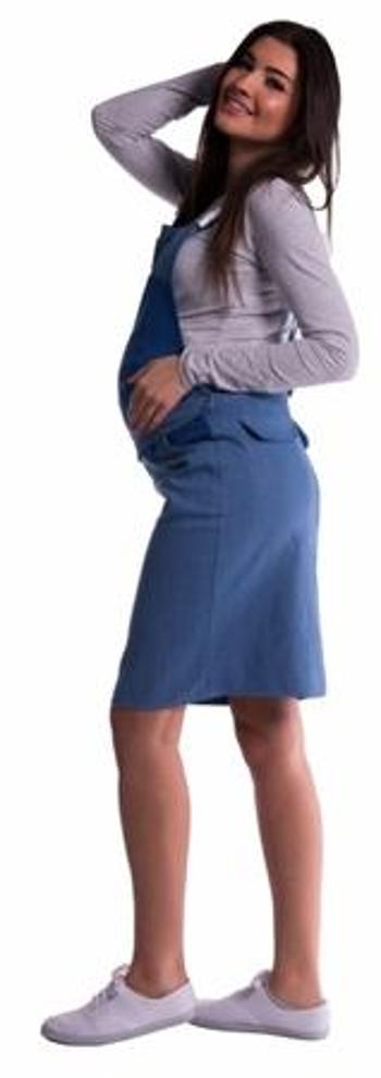 Be MaaMaa Těhotenské šaty/sukně s láclem - modré  S (36)