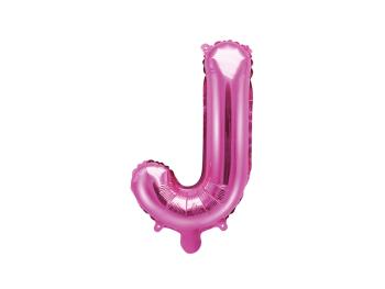 PartyDeco Fóliový balónek Mini - Písmeno J 35cm růžový