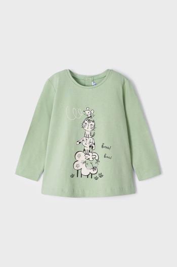 Dětské tričko s dlouhým rukávem Mayoral zelená barva