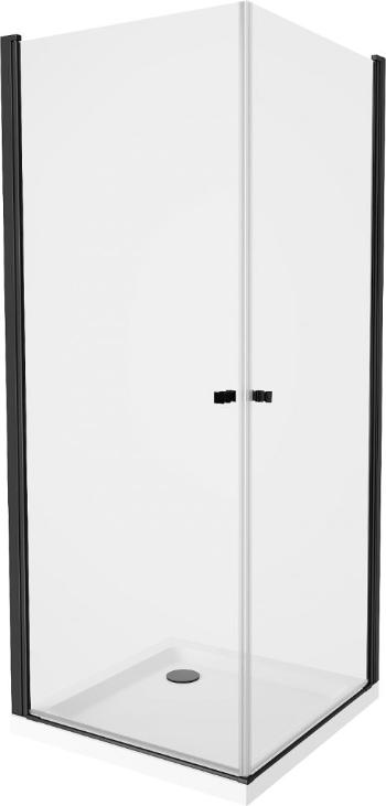 MEXEN/S PRETORIA duo sprchový kout 90 x 80 cm, transparent, černý + vanička včetně sifonu 852-090-080-70-02-4010B