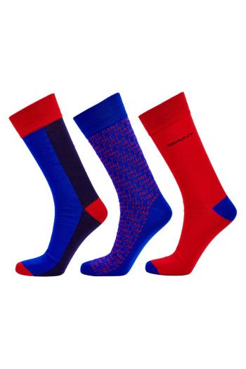 PONOŽKY GANT D1. COLOR MIXED SOCKS 3-PACK modrá None