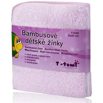 T-tomi Bambusové žínky 4 ks - Růžová (8594166540217)