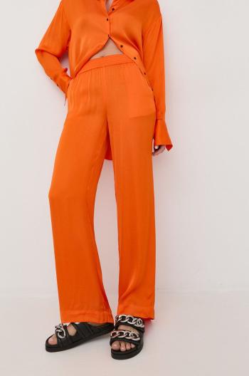 Kalhoty Birgitte Herskind dámské, oranžová barva, jednoduché, high waist