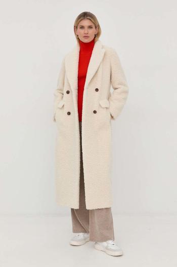 Kabát Beatrice B dámský, béžová barva, přechodný, dvouřadový