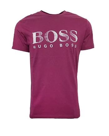 Hugo Boss Hugo Boss pánské fialové tričko UPF50+ s nápisem