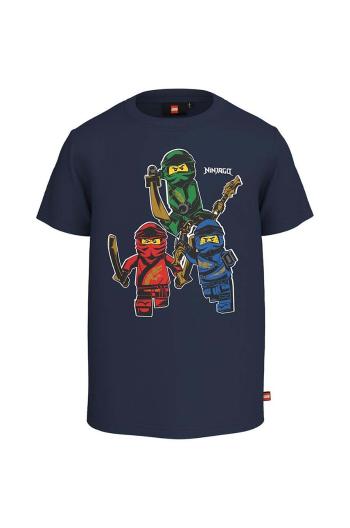 Dětské bavlněné tričko Lego x Ninjago tmavomodrá barva, s potiskem