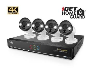 iGET HGNVK84904 - Kamerový UltraHD 4K PoE set, 8CH NVR + 4x IP 4K kamera, zvuk, SMART W/M/Andr/iOS, HGNVK84904