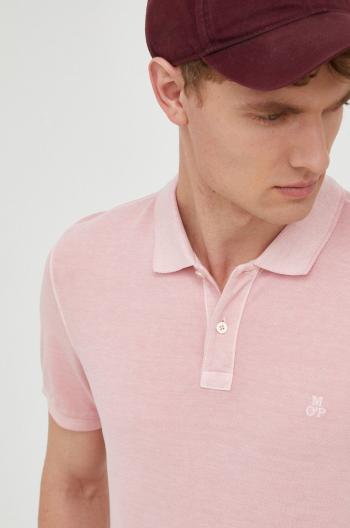 Bavlněné polo tričko Marc O'Polo růžová barva