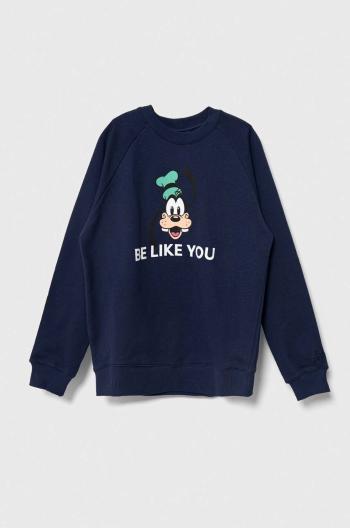 Dětská bavlněná mikina United Colors of Benetton x Disney tmavomodrá barva, s potiskem