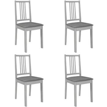Jídelní židle s poduškami 4 ks šedé masivní dřevo (247639)