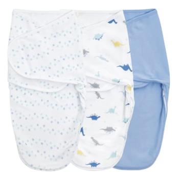 aden + anais™ essential s easy swaddle™ zavinovačka 3-pack dino-rama 0-3 měsíce