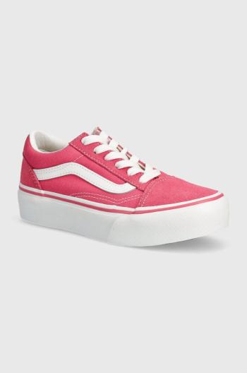 Dětské tenisky Vans UY Old Skool Platform růžová barva