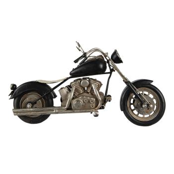Černý kovový retro  model motocykl  - 27*10*15 cm 6Y4613