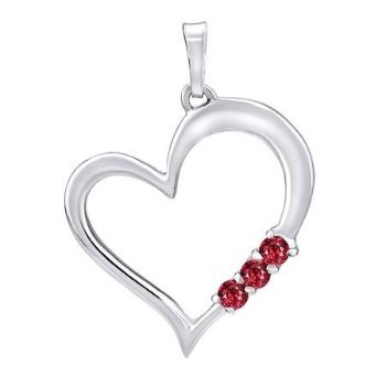 Silvego Stříbrný přívěsek Srdce s červenými krystaly Swarovski 11580R