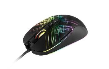 Herní myš C-TECH Dusk (GM-27L), casual gaming, 3200 DPI, 5 RGB módů podsvícení, USB, GM-27L