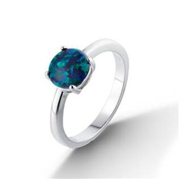 NUBIS® Stříbrný prsten se zeleným opálem - velikost 60 - NB-5084-60