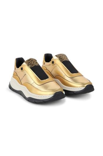 Dětské kožené sneakers boty Marc Jacobs zlatá barva, W60375